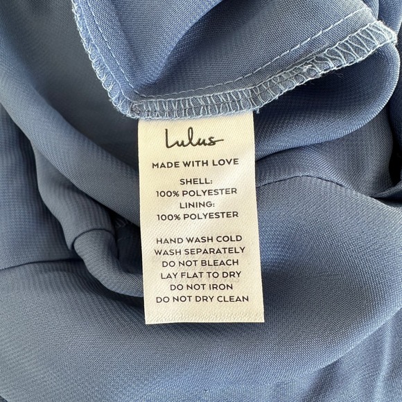 SOLD Lulus Constantine Slate Blue Satin Maxi Dress Gown Old Hollywood Medium - Picture 9 of 11